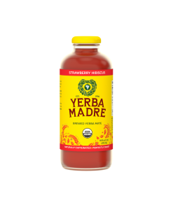 Organic Brewed Yerba Mate. Strawberry Hibiscus